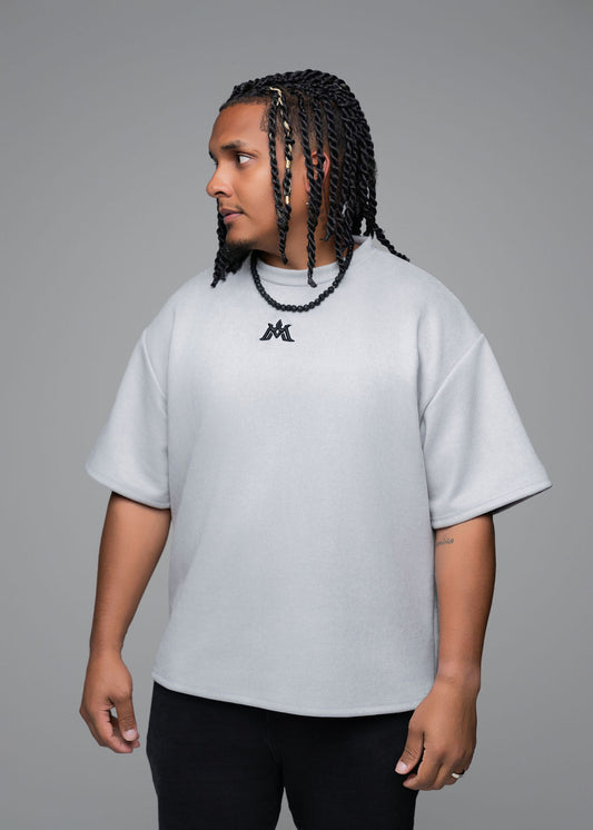 💎 Monarch Oversized Fit Tee | "Crest" Edition (Cloud Grey)