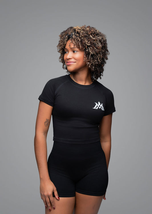 MONARCH® Women's Crop Tee Royalty Black