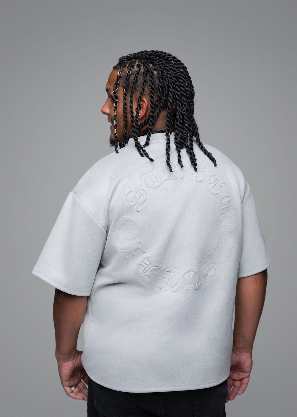 💎 Monarch Oversized Fit Tee | "Crest" Edition (Cloud Grey)