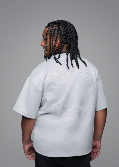 💎 Monarch Oversized Fit Tee | "Crest" Edition (Cloud Grey)