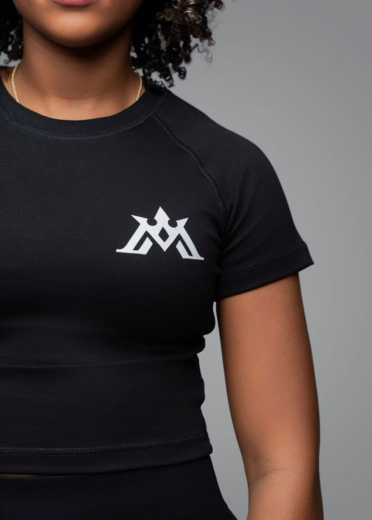 MONARCH®  Women's Crop Tee Royalty Black